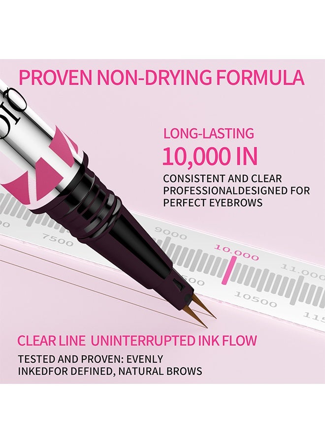 QIC Eyebrow Pen, Ultra-Precise Pen For Hair-Like Strokes, Waterproof Eyebrow Pen, Eyebrow Pencil 2-In-1 Dual-Ended Eyebrow Pen With Double Eyebrow Brush, For Natural Hair-Like Brows, Long Lasting, Natural Hair-Like Brows, Brown - Image 5